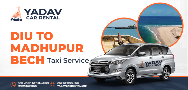 Diu Airport to Madhavpur Beach Taxi Service